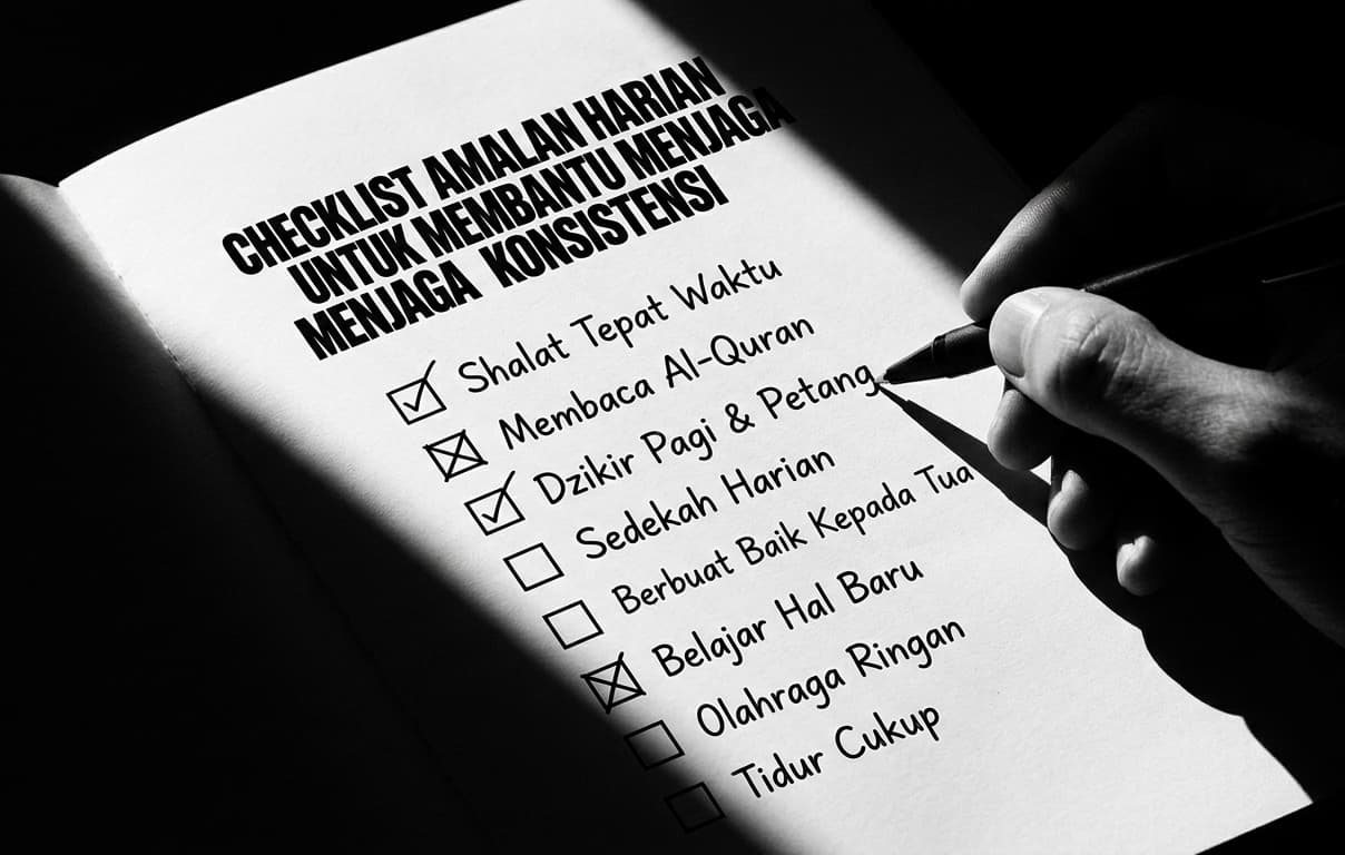 Checklist amalan harian untuk membantu menjaga konsistensi ibadah